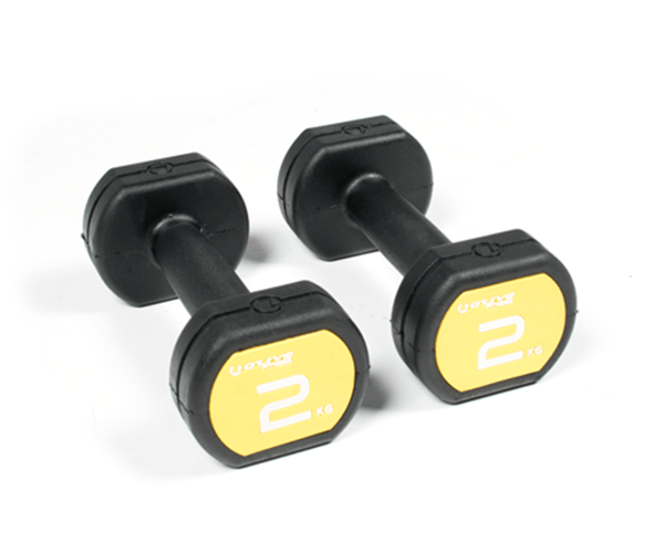 Olive Rubber Dumbbells yellow content oomkt